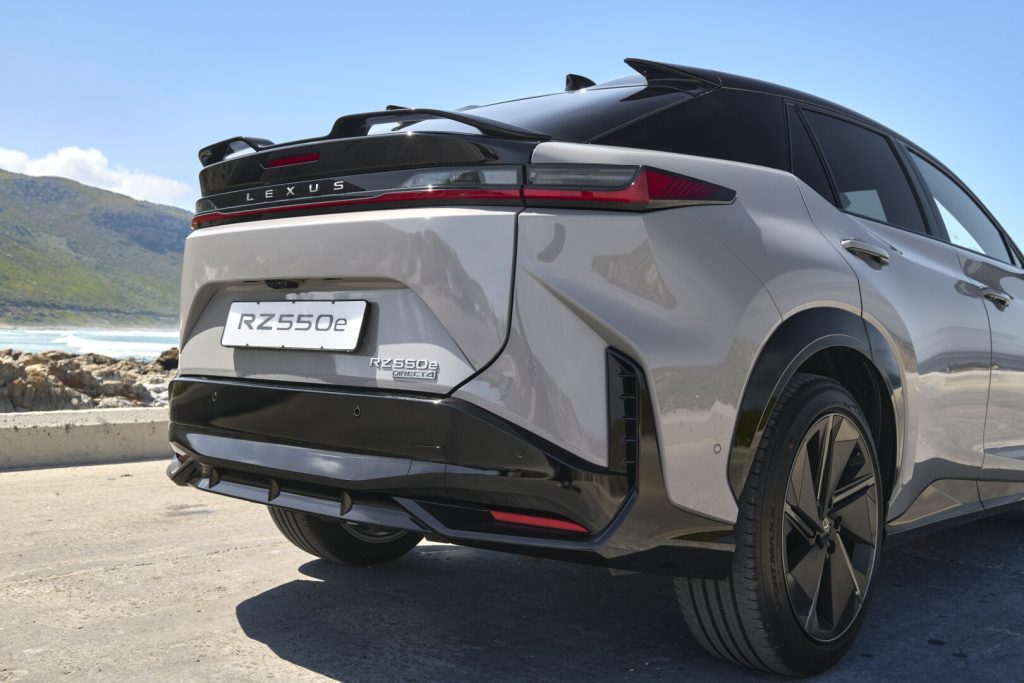 Lexus RZ 500e F SPORT AWD electric SUV on South African road